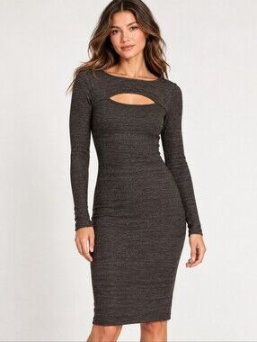 ❤️ BAILEY 44 SOCIAL LIFE SHEATH MIDI DRESS, CHARCOAL, SMALL